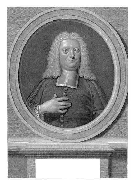 Portrait Johannes Noordbeek Philippus Endlich 1737 Portrait Amsterdam Preacher Johannes — Stock Photo, Image