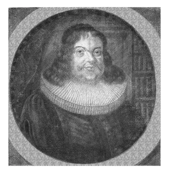 Johann Heinrich Horb 'un portresi, Pieter van den Berge, 1692 - 1694 Alman papaz Johann Heinrich Horb' un 48 yaşındaki portresi. Arka planda bir kitaplık.