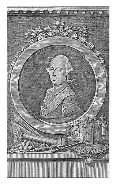 Retrato Imperador Joseph Martin 1600 1749 Vintage Gravado Imagem De Stock