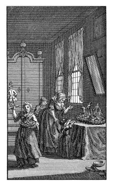 Aralık: Sinterklaas arifesi, Jan Caspar Philips, 1736 - 1775 Aralık ayı: Sinterklaas festivalini kutlayan bir aile.