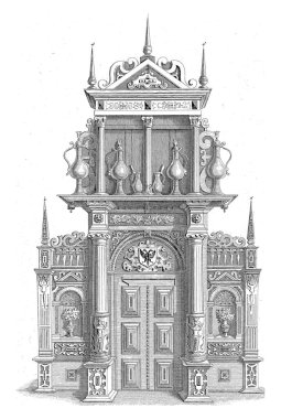 Bolsward, Petrus Johannes Arendzen 'deki belediye meclisinin giriş kapısı. 1875' te Albert Martin 'den sonra oyulmuş..