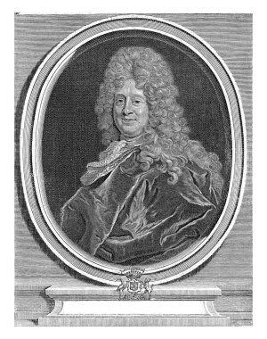 Pierre Surirey de Saint Remy 'nin portresi, Gerard Edelinck, Hyacinthe Rigaud' dan sonra, 1697 Fransız teğmen Pierre Surirey de Saint Remy 'nin portresi, oval çerçevede armalı olarak tasvir edilmiştir..