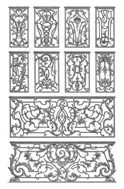 Pilasterlar ve Balkon Çitleri, Carl Albert von Lespilliez, Francois de Cuvillies 'den (Sr.) sonra, 1745 Süslü demir işçiliği, sekiz pilaster ve iki balkon çiti..