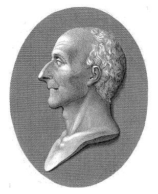 Botanikçi Bonaventura Corti 'nin portresi, Giovanni Rocca, Prospero Minghetti' den sonra, 1798 - 1858, vintage gravür.