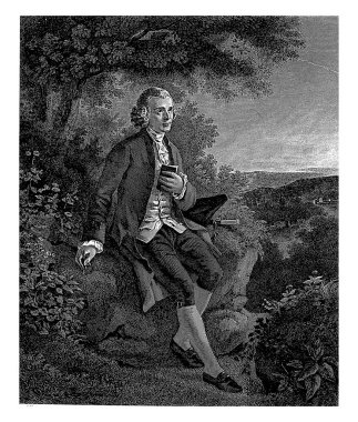 Jean-Jacques Rousseau 'nun portresi, 1824 - 1835 yılları arasında Joseph Albrier' den sonra, Hippolyte Huet,