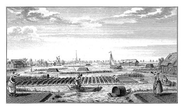 Amstelveen yakınlarındaki Peatlands manzarası, Jan Caspar Philips, 1741 - 1742 Hollandse Venen manzarası, veya Amstelveen yakınlarındaki turba tarlaları.