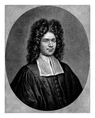 Vaiz Michael Zulich 'in portresi, Pieter Schenk (I), 1670 - 1713, eski oyma..