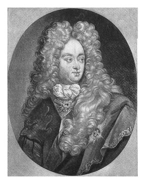 Doğu Frizyalı Christiaan Eberhard 'ın portresi, Pieter Schenk (I), 1670 - 1713 Doğu Frizya Prensi, Christiaan Eberhard. Peruk takıyor..