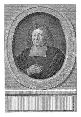 Willem van Brakel 'in portresi, Robbert Muys, H. Car' dan sonra, 1766 Willem van Brakel büstü, Rotterdam papazı, oval solda..