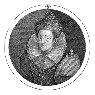 Lorraine 'li Antoinette' in Portresi, Crispijn van de Passe (I), 1599 Lorraine 'li Antoinette' nin Portresi, Cleve Düşesi, Julich ve Berg.