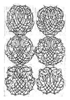 Altı Büyük Monogram (GHIK-MNOP), Daniel de Lafeuille, c. 1690 - c. 1691 Kısmen numaralandırılmış 29 yaprak serisinden.
