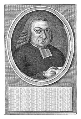 Herbertus de Haas 'ın portresi, Joannes Hulstkamp, Adriaan Boon' dan sonra, 1785 Herbertus de Haas 'ın sol elinde bir yaprakla.