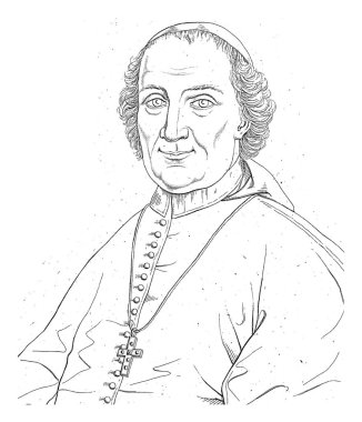 Kardinal Angelo Maria Quirini 'nin Portresi, Marco Comirato, 1810 - 1869, eski oyma..