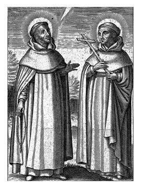 Saint John ve Saint Andrew, Martin Baes, Saint John ve Saint Andrew 'un 1618 sayfası. İkisi de Dominik alışkanlığı. John bir tespih takıyor, Andrew bir haç..