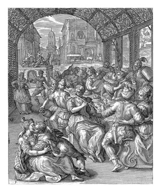 Ninova halkı, Maerten de Vos 'tan sonra, Crispijn van de Passe (I), 1574 - 1637' yi kutluyor..