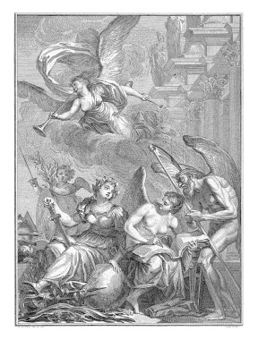Fransa ile alegorik temsili, Tarih ve Zaman Baba, Pieter Franciscus Martenasie, Nicholas Blakey 'den sonra, 1739 - 1789 Fransa' yı temsil eden oturaklı bir kadın figürü..