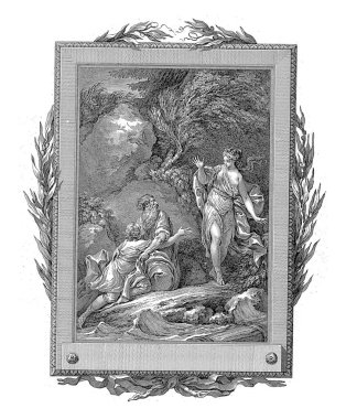 Telemachus ve Mentor, Jean-Baptiste Tilliard adlı Calypso adasına varır, Charles Monnet 'in ardından 1785 yılında Telemachus' u bir peri tarafından kabul edildikleri adaya taşır..