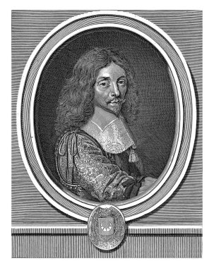 Portret van Charles de la Porte, Claude I Duflos, 1675 - 1727, eski oyma..