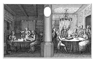 1791 'de Amsterdam' daki Lüteriyen cemaatinde bölünmenin alegorisi, 1791 'de Amsterdam' daki Luteryan cemaatinde bölünmenin ardından isimsiz, 1791 'de karşılaştırma..