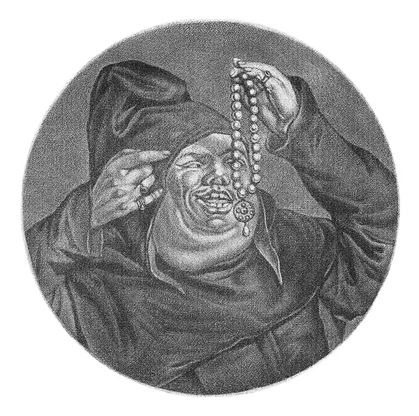 Monk Pearl Necklace Jacob Gole Cornelis Dusart 1693 1700 Monk — Stock Photo, Image