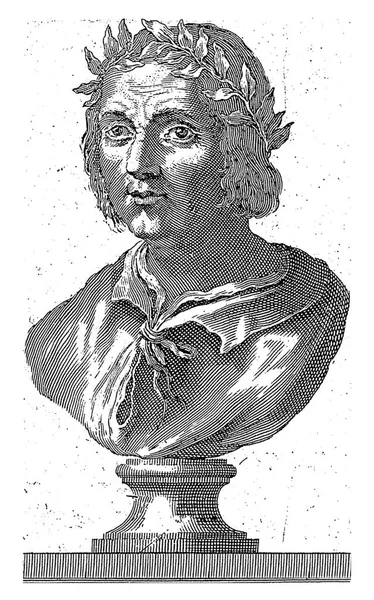 Portrait Poet Jacopo Sannazaro Monogrammist Italy 1600 1799 Vintage Engraved — Stock Photo, Image