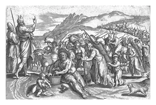 Exodus Egypt Johann Sadeler Marten Van Cleve 1579 Foreground Moses — Stock Photo, Image