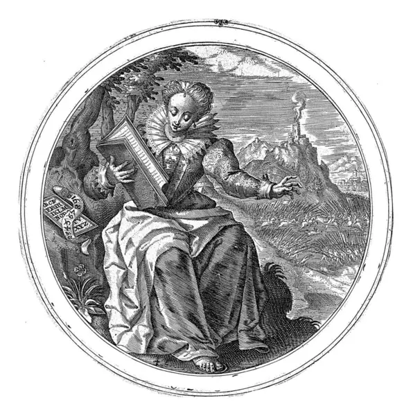 칼리오페 크리스핀 1598 1611 칼리오페와 서사시의 박물관 그녀의 무릎에 배경에서 — 스톡 사진