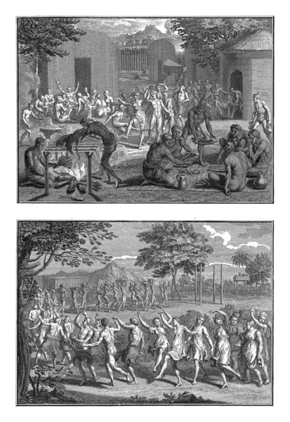 Funeral Rites Canadian Indians Bernard Picart Workshop Bernard Picart 1723 — Stock Photo, Image