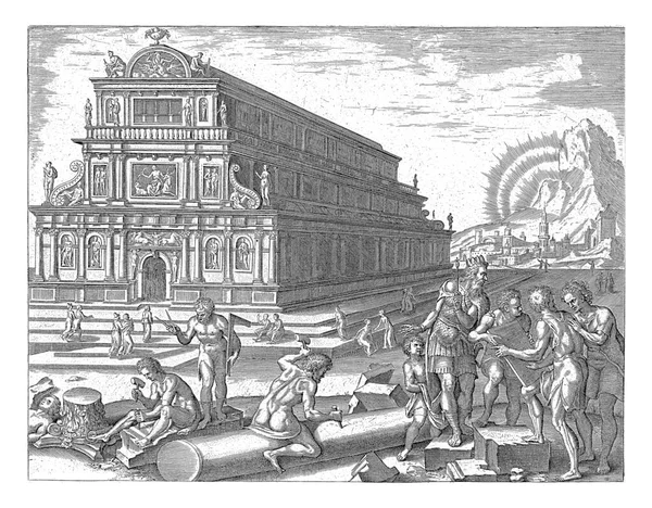 位于以弗所的黛安娜神殿 菲利普 赫姆斯克尔克之后 1581 1633年以弗所的黛安娜神殿 被描绘成一座三层意大利大教堂 — 图库照片