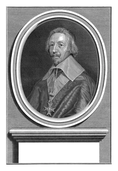 Portrait Cardinal Armand Jean Plessis Duke Richelieu Bernard Picart 1728 — Stock Photo, Image