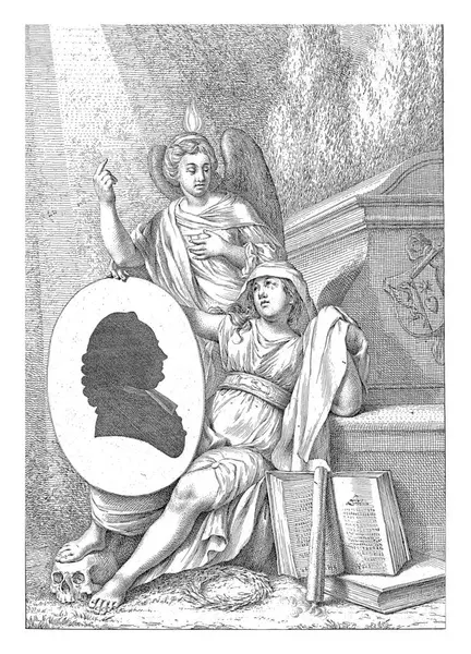 Memorial Johan Diederich Deiman Marten Houtman 1783 Two Allegorical Figures — Stock Photo, Image