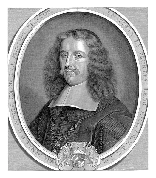Portrait Maximilian Hendrik Bishop Cologne Pieter Van Schuppen 1671 Vintage — Stock Photo, Image