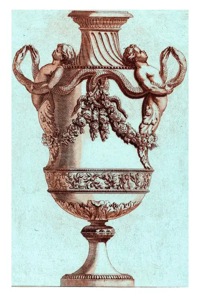 Vase Putti Snakes Laurent Jean Francois Forty 1775 1785 Ornamented — Stock Photo, Image