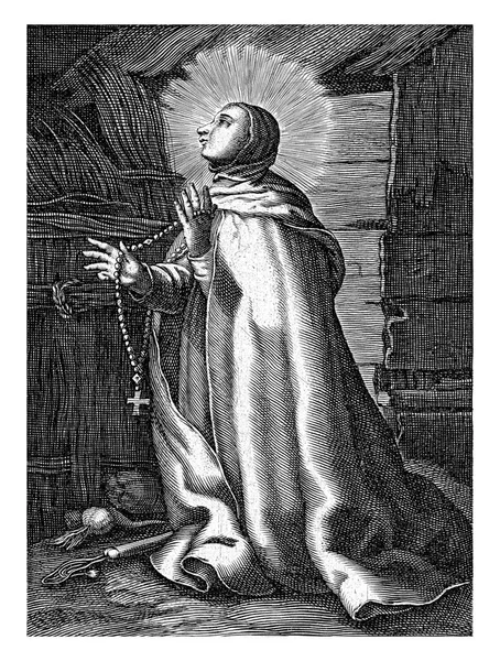 Saint Syncletics Alexandria Hermit Boetius Adamsz Bolswert Abraham Bloemaert 1590 — Stock Photo, Image