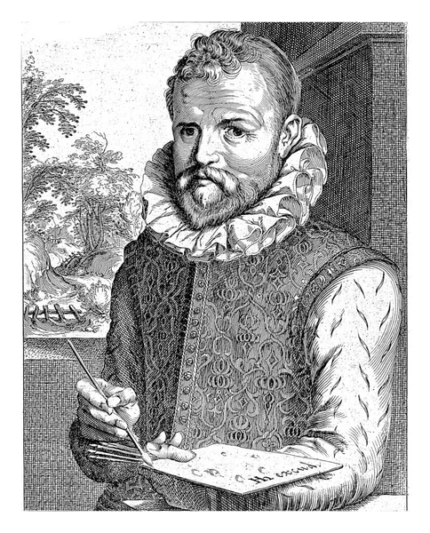Portrait Gillis Mostaert Simon Frisius 1610 Half Length Portrait Left — Stock Photo, Image