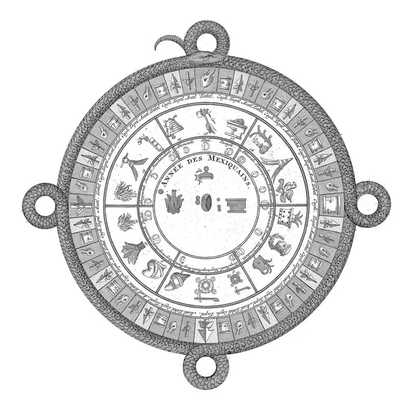 Mexican Calendar Hieroglyphs Bernard Picart Workshop 1723 Calendar Mexicans Based — Stock Photo, Image