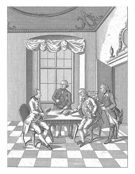 Cartoon Treaty Fontainebleau 1785 Anonymous 1785 1786 Cartoon Peace Concluded — Stock Photo, Image