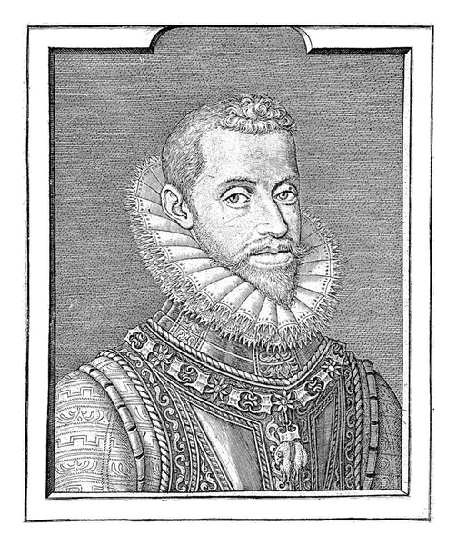 Portrait Albrecht Archduke Austria Hieronymus Wierix 1598 1619 Bust Portrait — Stock Photo, Image