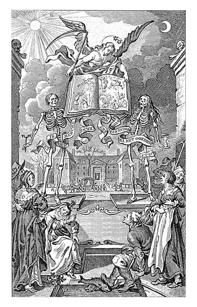 Todesengel Präsentiert Buch Über Zorgvliet Antoni Zurcher 1790 Ein Todesengel — Stockfoto