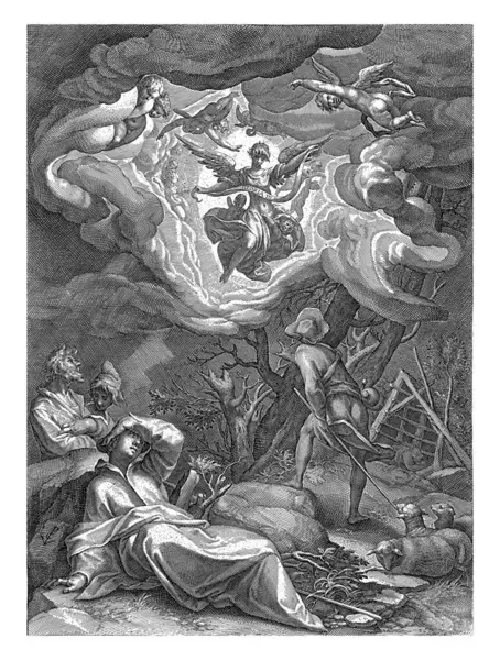 I. Crispijn van de Passe (I), Abraham Bloemaert 'ten sonra, 1574 - 1637 İsa' nın doğuşunun ilanı..