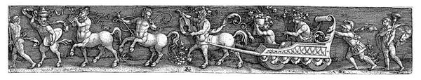 Triumph Bacchus Satyrs Georg Pencz 1537 1541 Bacchus Sits Chariot — Stock Photo, Image