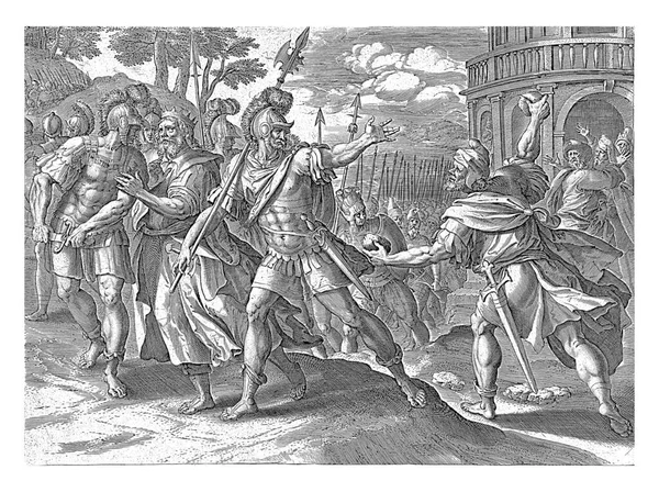 Simi Vervloekt Koning David Johannes Wierix Naar Maerten Vos 1585 — Stockfoto
