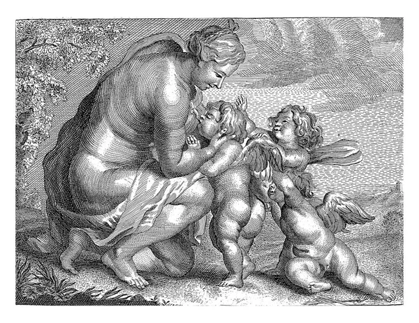 Venus Suckling Three Amors Cornelis Galle Cornelis Galle Peter Paul — Stock Photo, Image