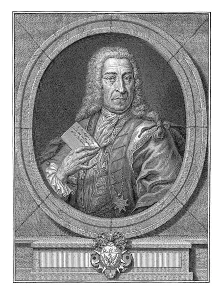 Портрет Доминик Яуна Питер Танье После Йозефа Шелла 1747 Портрет — стоковое фото