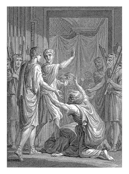 Germanicus 'un önünde diz çöken iki Alman, Louis E.F. Garreau, Jean Grandjean' ın ardından, 1783, Germanicus ve maiyetinin önünde diz çöken iki Alman baba..
