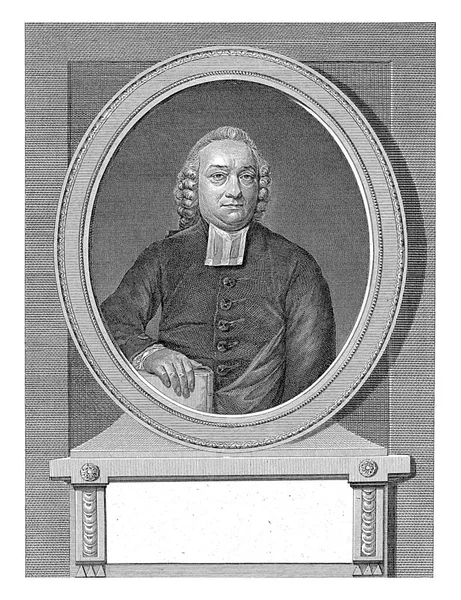Portret Van Predikant Benjamin Frieswijk Mathias Sallieth Naar Schmidt Graveur Rechtenvrije Stockafbeeldingen