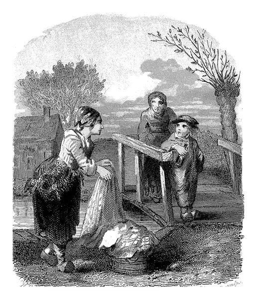 프레드릭 케이트 1837 1854 프레데릭 Wehmeyer에서 세탁소에있는 여자가 바구니에 로열티 프리 스톡 이미지