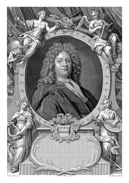 亚历山大 蒙克的肖像 55岁 冈斯特 1710 1731年 戴克之后 亚历山大 米德尔堡市长 55岁 图库照片