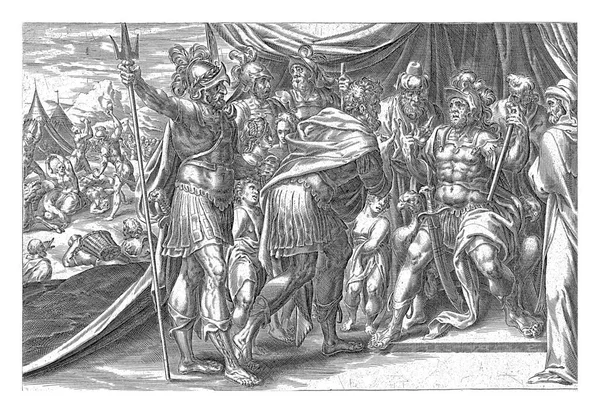 1579년 1585년 아간이 여호수아 이르렀으니 전쟁에서 탈취한 물건을 도적질하였음이더라 로열티 프리 스톡 사진