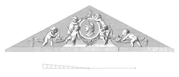 Тимпан Фасаде Амстердамского Театра Честь Якоба Фаарда Витте 1774 Год Стоковая Картинка